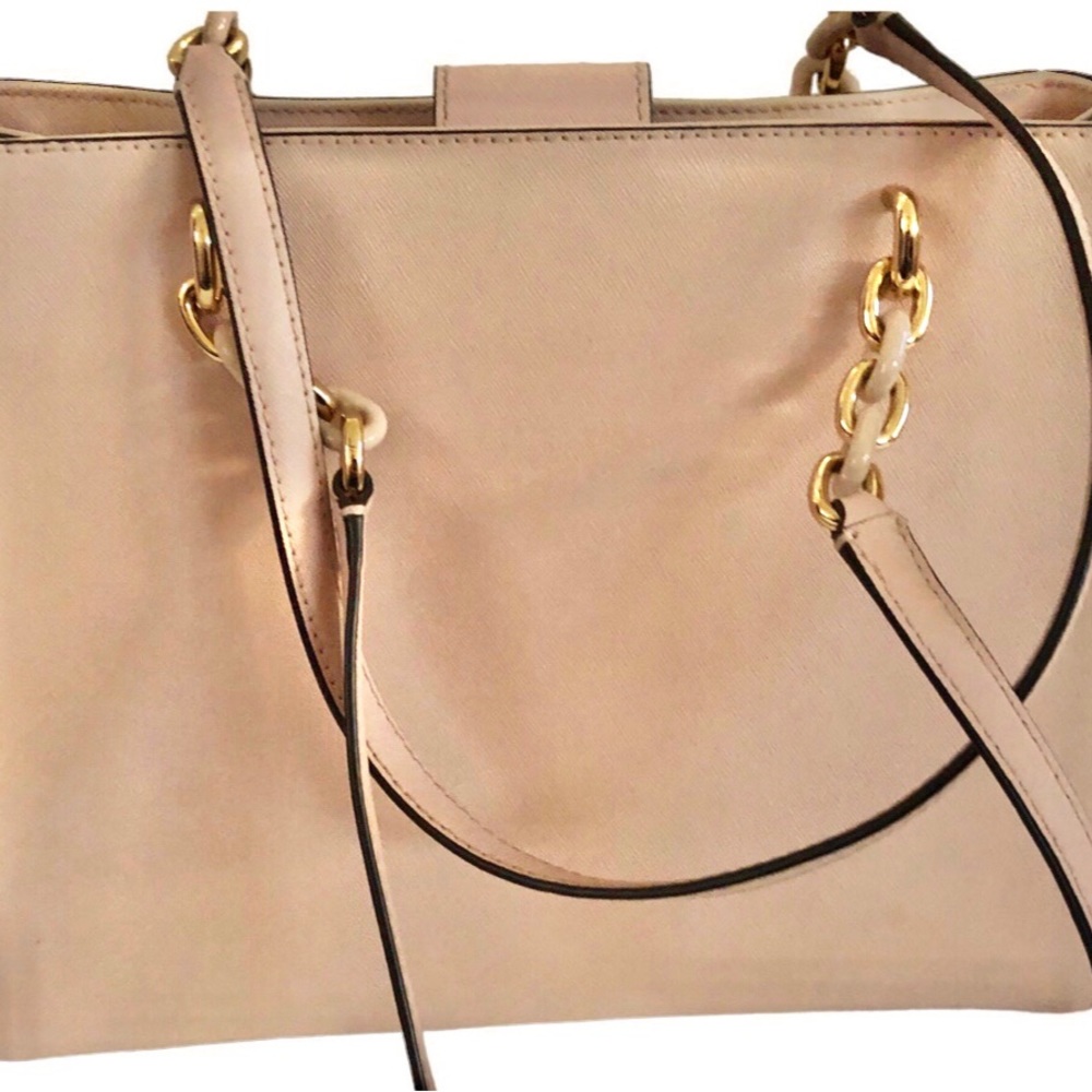 Michael Kors Charlotte Tote in Blush Pink Gold Chain W Pink Chain Links - Picture 9 of 16